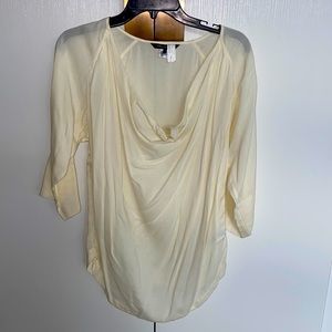 Cream Draped Quarter Sleeve Top
